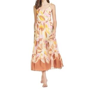 NWT Sachin + Babi Dalia Tiered Midi Pastel Floral Dress Size 0,4